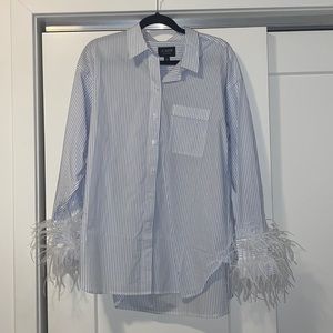 J. Crew Collection Feathered Button Down
